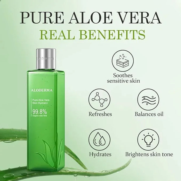 Aloderma 99.8% Organic Aloe Vera Face Hydrator Made Within 12 Hours of Harvest - Moisturizing & Hydrating Facial Toner for...