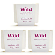 Wild - Refillable Deodorant - Coconut & Vanilla Refill Trio Pack - Vegan - Aluminum Free - Long Lasting Protection - 3 Pac...
