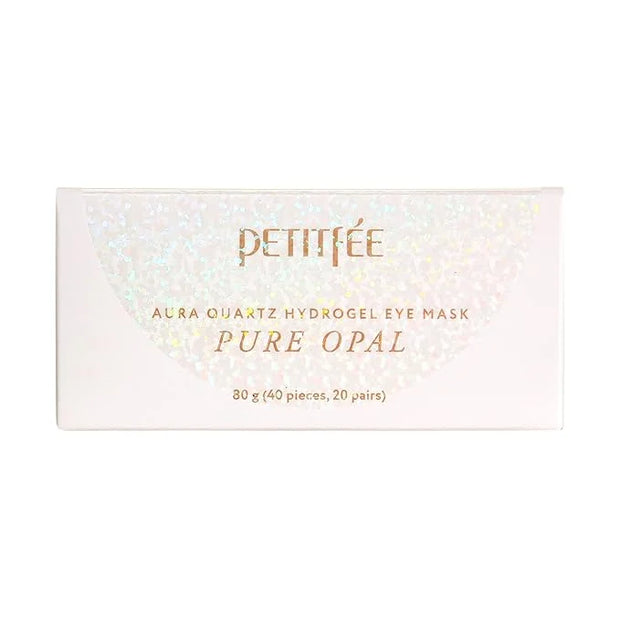 Petitfee Aura Quartz Eye Mask Pure Opal 40 pcs (20 pairs) - Rejuvenating Hydrogel Eye Patch for Puffy Eye Bags, Cooling, D...