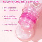 QrBxa 1 PCS Color Changing Lip Oil,Moisturizing Color Changing Lip Gloss,Non-sticky Nourishing Repairing Primer Lip Tint -...