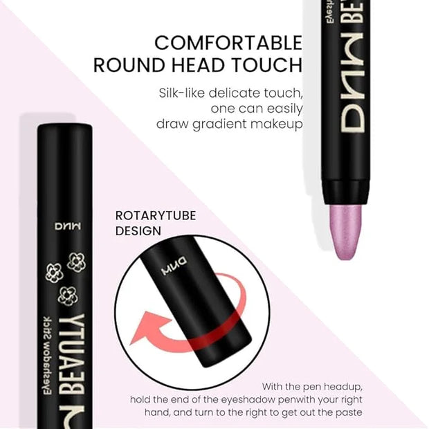 evpct 2Pcs Cream Eyeshadow Sticks Set for Eyes Vioiet Pink & Light Purple Shimmer Eye Crayon Shadow Brightener Stick Penci...