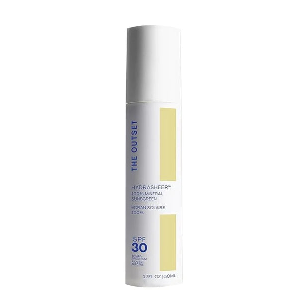 The Outset Hydrasheer 100% Mineral Hydrating Sunscreen SPF 30 - UVA/UVB protection - Face, Lightweight, Clean, Vegan Free ...