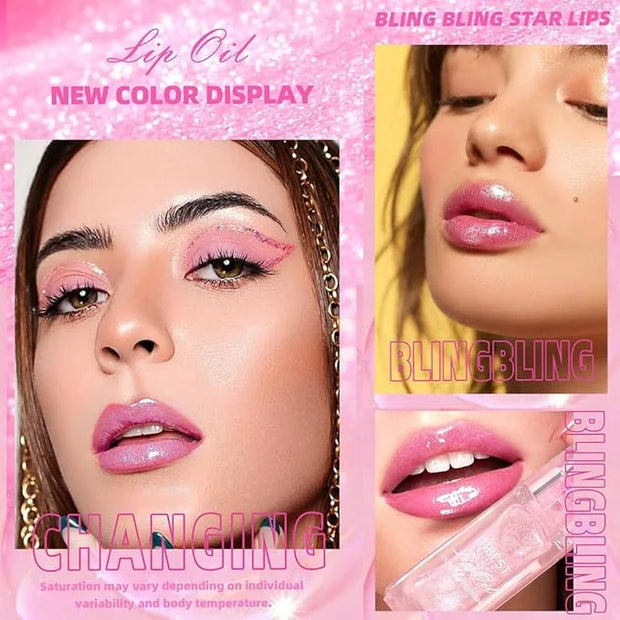 Hydrating Lip Gloss Transparent Lip Care,Magic Color Changing Moisturizing Lip Glow Oil Plumping Glimmer Glow Lipstick, Lo...