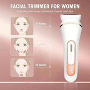 Electric Shavers for Women, 4 in 1 Hair Removal Kit with Epilator Bikini Trimmer Face Razor Body Brush Face Massager Foot ...