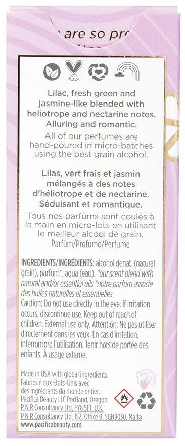 Pacifica French Lilac Spray Perfume – Clean Vegan Floral Fragrance for Women, Fresh-Cut Lilac & Powdery Magnolia Notes, Lo...