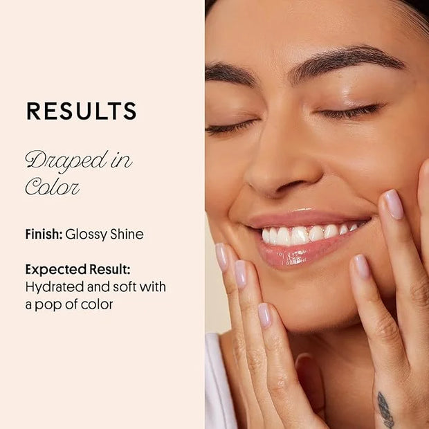 Winky Lux Very There Lip Oil, Hydrating Nude Pink Tint with Jojoba Oil, Non-Sticky Glossy Lip Oil, Tinted Pink Gloss for J...