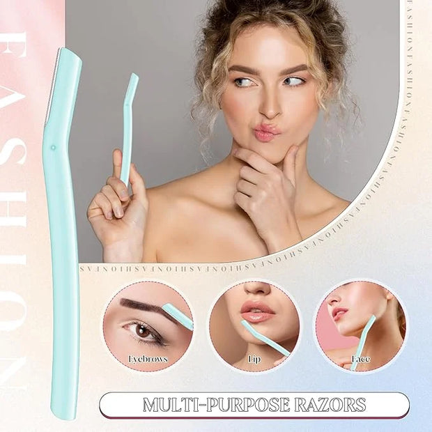 Lasnten 6Pcs Dermaplane Razor Eyebrow Facial Razor for Women Men Single Blade Multipurpose Eyebrow Trimmer Skin Hair Remov...