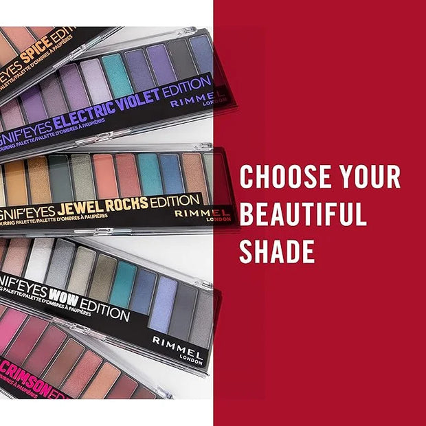 Rimmel London Magnif'Eyes Eyeshadow Palette, 12 Shades, Blendable Formula, Versatile, 005, Spice, 0.5oz - Product Image