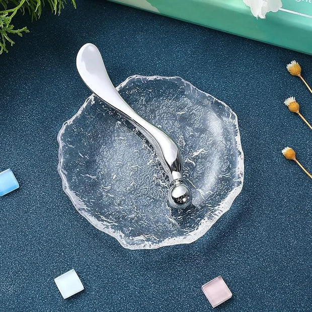 Zinc Alloy Eye Cream Spoon Eye Fatigue Relief Massage Tool for Skincare Makeup Application and Facial Care Silver Eye Spoo...