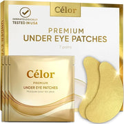 CÉLOR Under Eye Patches Premium - Golden Under Eye Mask Enriched with Hyaluronic Acid, Caffeine, Tea Tree & Collagen, unde...