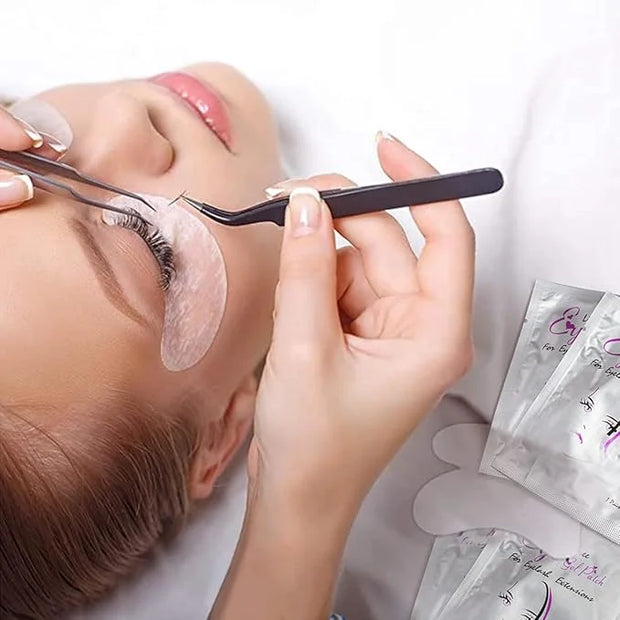 100 Pairs Under Eye Pads, Eyelash Extension Gel Patches Hydrogel Eyes Patches Lint Free Eye Pads for Eyelash Extension Sup...