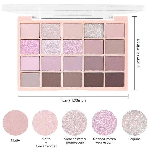 20Colors Nude Light Pink Purple Basics Matte Eyeshadow Palette,Eye Shadow Travel Makeup Palette all in one Long Lasting Wa...