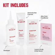 Revlon ColorSilk Tone + Gloss + Care Demi Permanent Hair Color, Dye Kit with Leave-In Scalp and Haircare Serum, 2x Shinier...