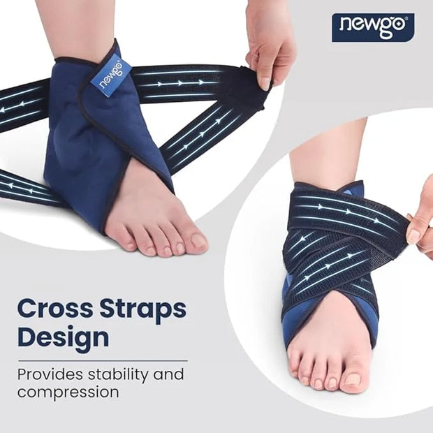 NEWGO Bundle of Cooling Eye Mask and Ankle Foot Ice Wrap - Product Image