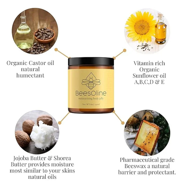 BeesOline Multi-Purpose Natural & Organic Moisturizer-PETROLEUM FREE, Soothes dry cracked itchy skin, protectant beeswax, ...