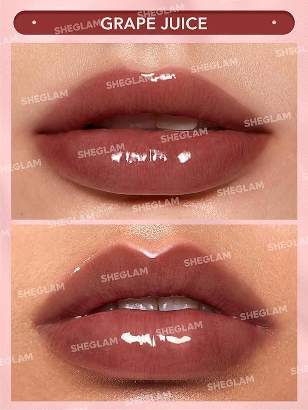 SHEGLAM Glaze Daze Lip Gloss Shiny Tinted Lip Gloss High Gloss Finish Plumping Lip Care Nourishing Not Easy to Fade Liquid...