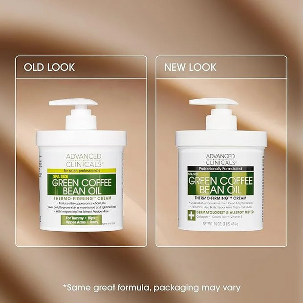Advanced Clinicals Green Coffee Bean Thermo - Firming Body Lotion | Caffeine Infused Collagen Cream Moisturizer & Body Cre...