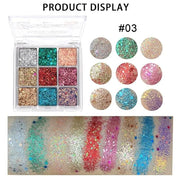 Glitter Eyeshadow Palette - Shimmer Purple Pink Blue Colorful Eyeshadow, Lip Face Eye Glitter Makeup - Lasting Waterproof ...