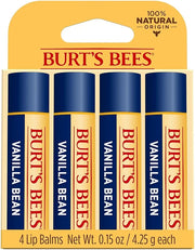 Burt's Bees 100% Natural Moisturizing Lip Balm, Vanilla Bean - 4 Tubes - Product Image
