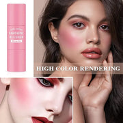 Cream Blush Stick with Brush,Waterproof Multi Cream Makeup Stick,Lightweight,Long-lasting,2 in 1 Multi Blush for Cheeks & ...
