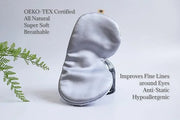 Premium Handcrafted 25 Momme Mulberry Silk Eye Mask for Sleeping (Silver Lining) - Product Image