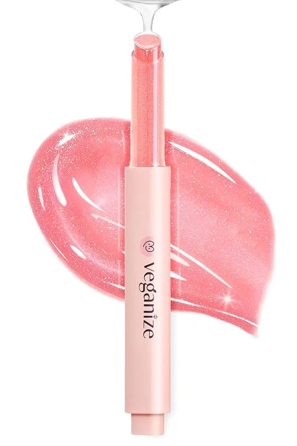 SELF BEAUTY Veganize Collagen Lip Glass Balm - Hydrating Lip w/Hyaluronic Acid - Vegan Korean Lip Balm Moisturizing Lip Ca...