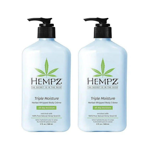 Hempz Triple Moisture Herbal Whipped Body Crème Lotion Moisturizer, 17 Fl Oz (Pack of 2) - Product Image