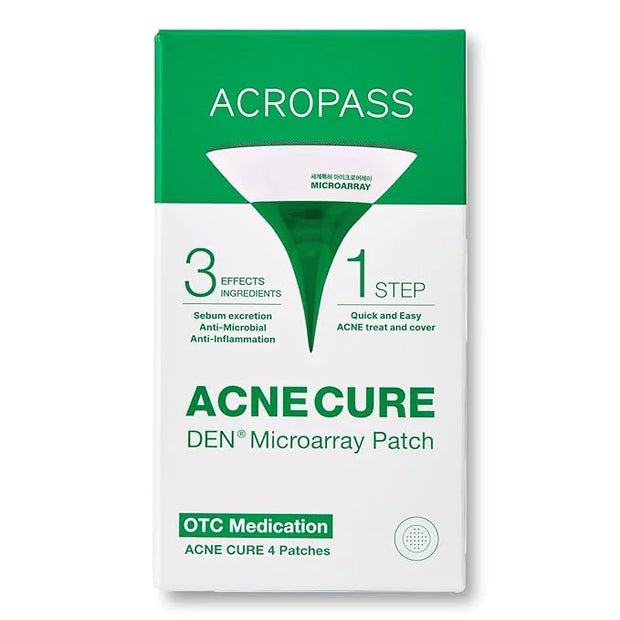 ACROPASS Acne Cure DEN Microarray Patch, OTC Salicylic Acid 2% (4ct) – Acne Treatment for Sensitive Skin, Anti-Inflammatio...