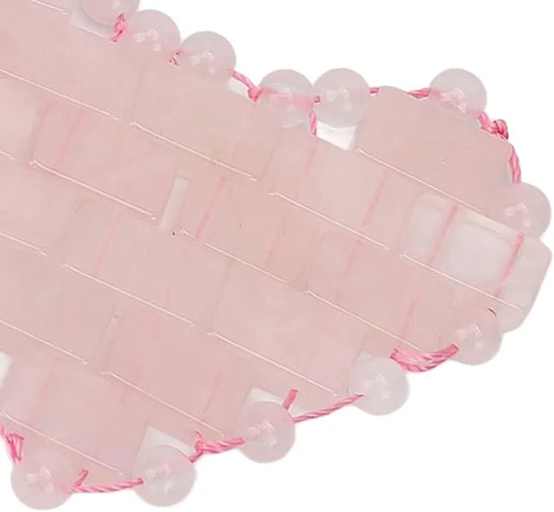 2Pcs Rose Quartz Eye Mask, Jadestone Eye Patch Reduce Facial Edema Relieve Eye Strain Heart Shaped Stone Eye Pad for Massa...