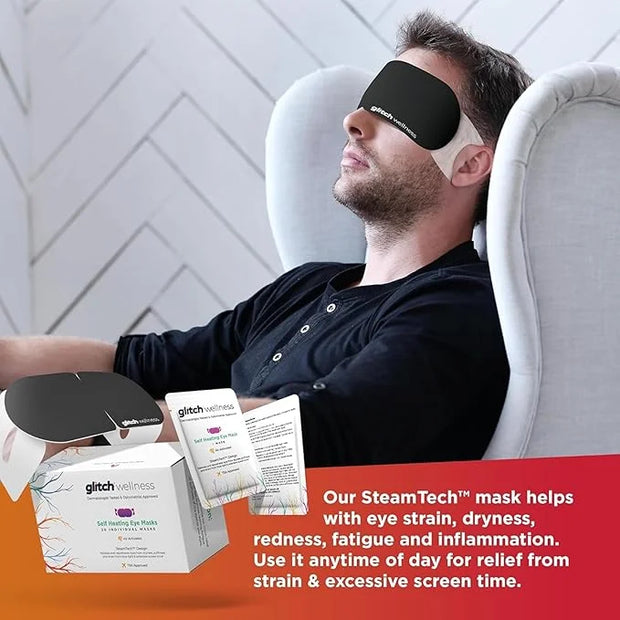 Self Heating Eye Mask - Steam Eye Mask for Dry Eyes, Soothing Relief, Stress Reduction - Disposable Warm Eye Compress Mois...