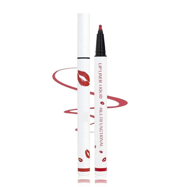 Longwear Liquid Lip Liner, Matte Lip Tint Stain Marker Pen, 2 in1 Liquid Lipstick & Lip Liner Pencil, Long Lasting Waterpr...