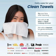 Clean Skin Club Clean Towels XL™, 100% USDA Biobased Face Towel, Disposable Face Towelette, Eczema Association Accepted, M...