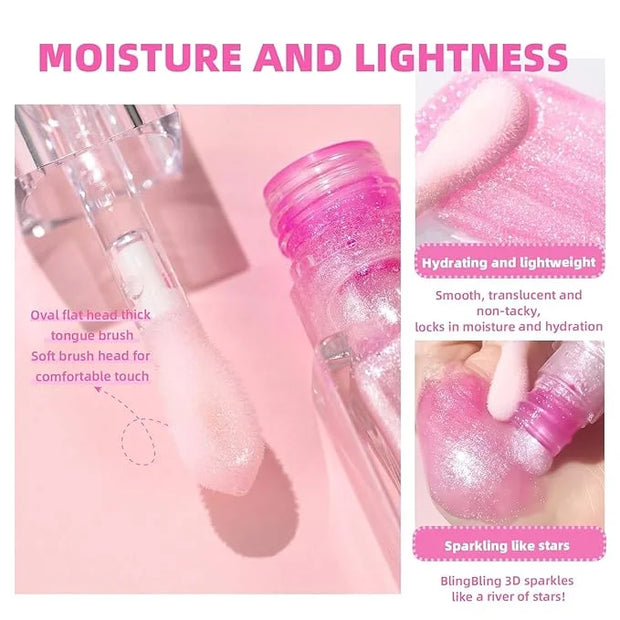 2PCS Color Changing Moisturizing Lip Glow Oil，Long Lasting Lip Glow Oil Non-sticky Warm Change Glitter Lip Tint， Tinted fo...