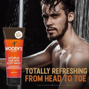 Woody's Just4Play Hair and Body Wash for Men - Sulfate-Free, Deep Cleansing, Hydrating, Fresh Scent, All-in-One Shower Gel...