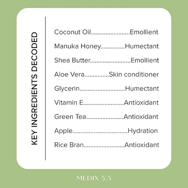 MEDIX 5.5 Coconut Oil Lotion W/ Manuka Honey Cream Skin Care Face Moisturizer & Body Cream | Firming Coconut Oil For Skin ...