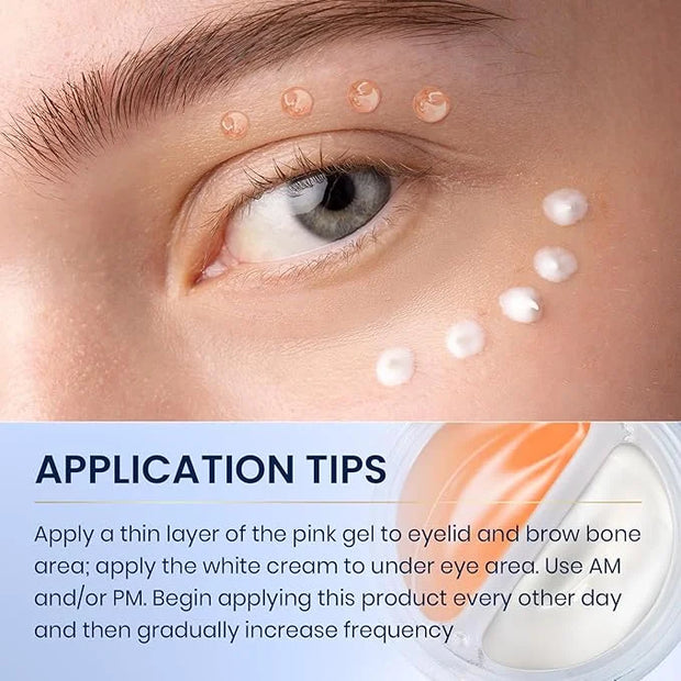 Dual Eye Cream with Advanced Retinol, Peptides, Caffeine for Puffy Eyes and Dark Circles, Wrinkles, Anti Aging, Under Eye ...