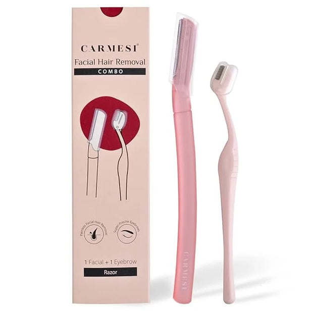Facial Hair Removal Combo with Face Razor + Eyebrow Razor | Painless & Precision Face Hair Removal | for Eyebrows, Upper L...