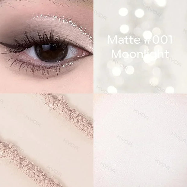 KYDA Single Matte Eyeshadow - Sheer Off White Vanilla, Ultra-fine Lightweight Powder, Brightening Primer, Multiuse Blendab...