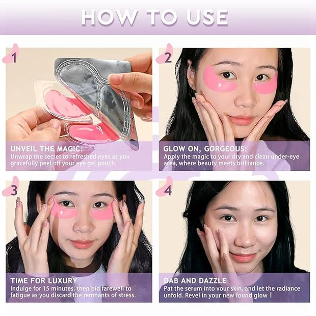 Under Eye Patches,30 Pairs Eye Mask Skin care for Dark Circles, Puffy Eyes, Under eye Bags,Wrinkles,Eye Treatment Skin Car...