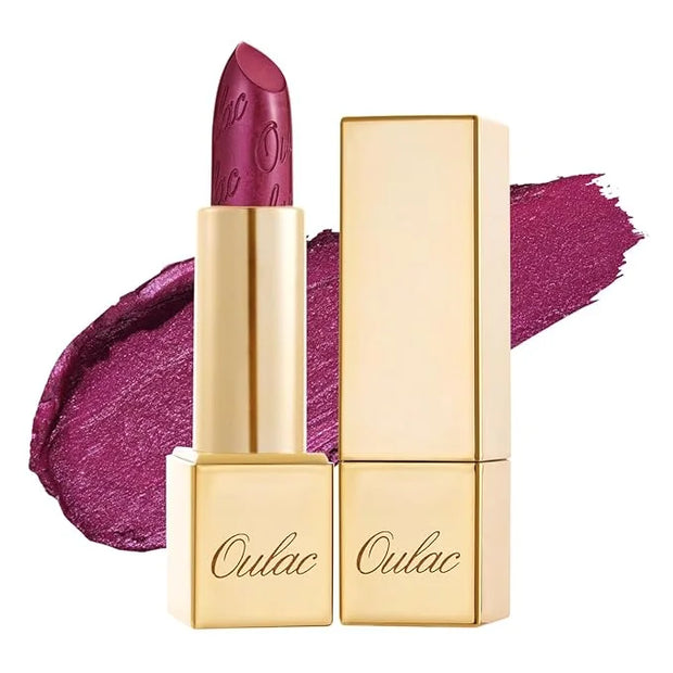Oulac Purple Lipstick for Women with Metallic 3D Shine Lightweight Hydrating Formula, High Impact Lip Color, Vegan Beauty,...