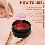 Caffeine Under Eye Masks, 60 Pcs Brightening Eye Patches for Dark Circles and Puffiness with Hyaluronic Acid, Reduce Dark ...