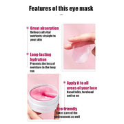 BIOAQUA Honey Peach Hexapeptide Eye Mask Patches Moisturizing Firming Anti-Puffiness Remove Dark Circle Soothing 60pcs/30p...