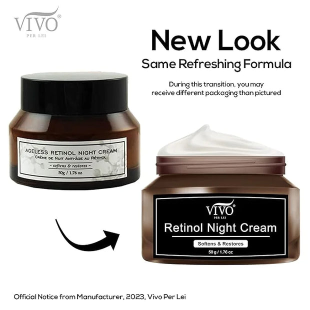 Vivo Per Lei Retinol Night Cream - Retinol Cream for Face - Anti Aging Moisturizer for Women - 1.76 Oz. - Product Image