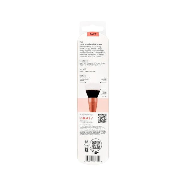 Real Techniques Extra Big Stippling Brush, Large Makeup Brush for Liquid & Cream Foundation, BB/CC Cream, Skin Tints, XL O...