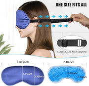 Cooling Sleep Mask w/Gel Eye Mask, Silk Eye Mask for Sleeping, Heated Eye Masks, Blindfold Eye Cover Sleeping Mask for Hom...