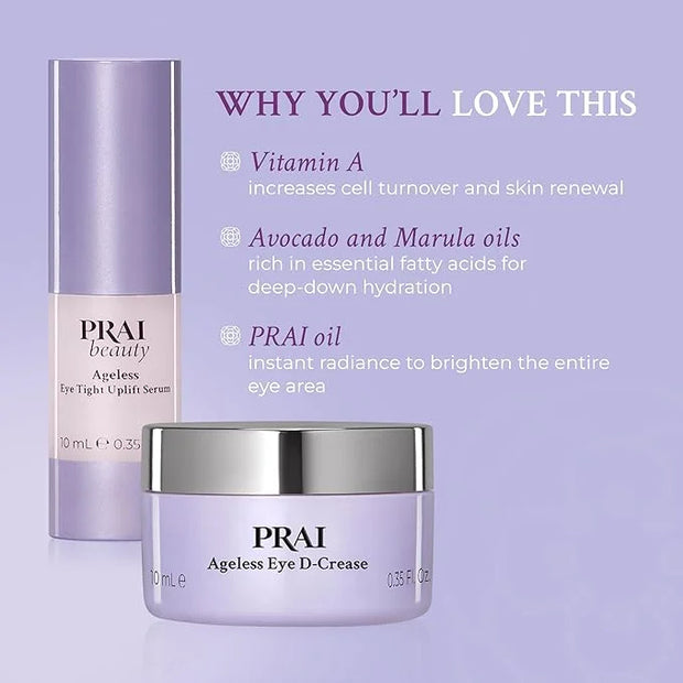 PRAI Beauty Ageless Hydrating amd Amti-Aging | Ageless Eye D-Crease and Ageless Eye Tight Uplift Serum - Product Image