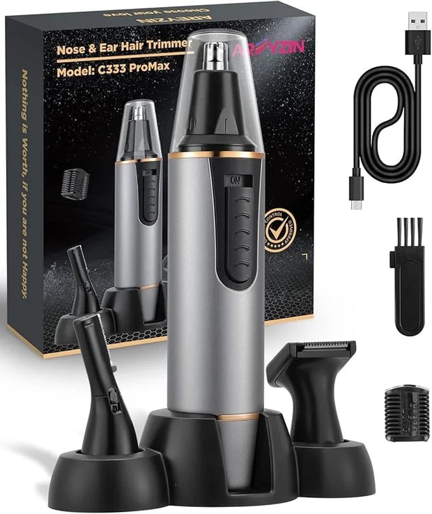 AREYZIN Nose Hair Trimmer for Men 2024 Professional Painless Rechargeable Nose Trimmer for Men and Women, Eyebrow Facial H...