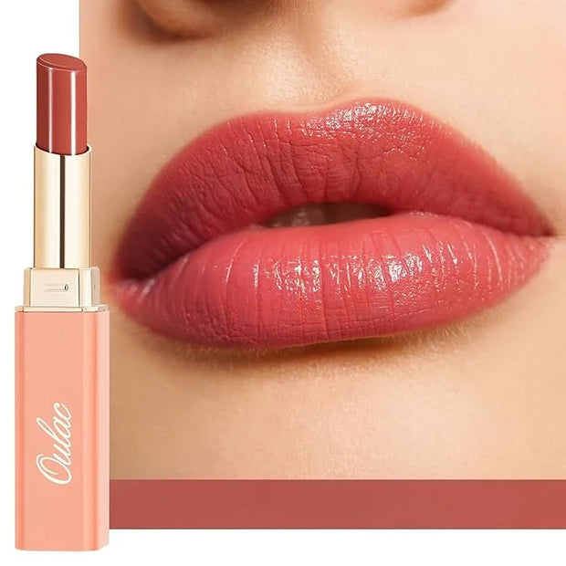 Oulac Moisturizing Shine Lipstick Red for Women - 2 in 1 Glossy Red Tinted Lip Balm, Hydrating Summer Lipstick for Dry Lip...