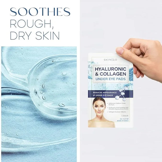 Hyaluronic Acid and Collagen Under Eye Patches - Anti-aging, Reduces Eye Bags & Wrinkles, Firming & Hydrating Eye Pads - C...