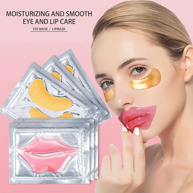 15 Pairs Eye Mask and 15 Pcs Lip Mask, Under Eye Patches and Lip Pads, Anti Aging Eye and Lip Mask, Collagen Crystal Mask ...